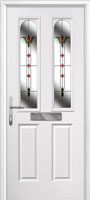 2 Panel 2 Arch Fleur Composite Front Door in White