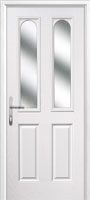 2 Panel 2 Arch Glazed Composite Back Door in White