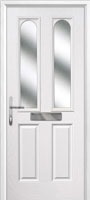 2 Panel 2 Arch Glazed Composite Front Door in White