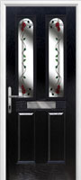 2 Panel 2 Arch Mackintosh Rose Composite Front Door in Black