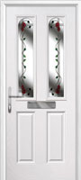 2 Panel 2 Arch Mackintosh Rose Composite Front Door in White