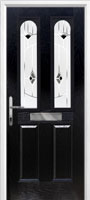 2 Panel 2 Arch Murano Composite Front Door in Black