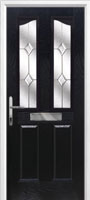2 Panel 2 Angle Classic Composite Front Door in Black