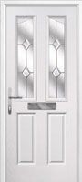 2 Panel 2 Angle Classic Composite Front Door in White