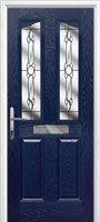 2 Panel 2 Angle Crystal Bohemia Composite Front Door in Dark Blue