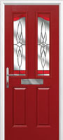 2 Panel 2 Angle Crystal Harmony Composite Front Door in Red