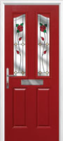 2 Panel 2 Angle English Rose Composite Front Door in Red