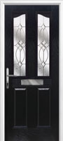 2 Panel 2 Angle Flair Composite Front Door in Black