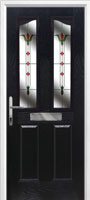 2 Panel 2 Angle Fleur Composite Front Door in Black