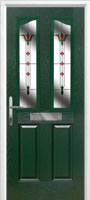 2 Panel 2 Angle Fleur Composite Front Door in Green