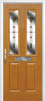 2 Panel 2 Angle Fleur Composite Front Door in Oak