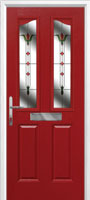 2 Panel 2 Angle Fleur Composite Front Door in Red