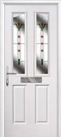 2 Panel 2 Angle Fleur Composite Front Door in White