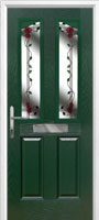 2 Panel 2 Angle Mackintosh Rose Composite Front Door in Green