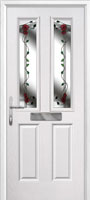 2 Panel 2 Angle Mackintosh Rose Composite Front Door in White