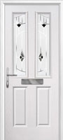 2 Panel 2 Angle Murano Composite Front Door in White