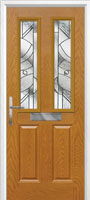 2 Panel 2 Square Abstract Composite Front Door in Oak