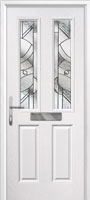 2 Panel 2 Square Abstract Composite Front Door in White