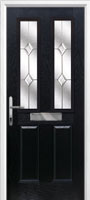 2 Panel 2 Square Classic Composite Front Door in Black