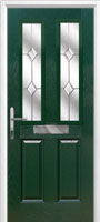 2 Panel 2 Square Classic Composite Front Door in Green