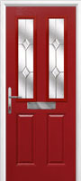 2 Panel 2 Square Classic Composite Front Door in Red