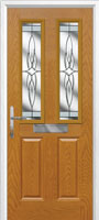 2 Panel 2 Square Crystal Harmony Composite Front Door in Oak