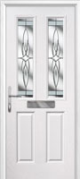 2 Panel 2 Square Crystal Harmony Composite Front Door in White