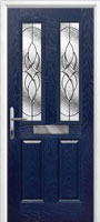 2 Panel 2 Square Elegance Composite Front Door in Dark Blue