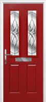 2 Panel 2 Square Elegance Composite Front Door in Red