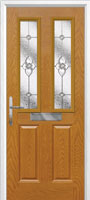 2 Panel 2 Square Finesse Composite Front Door in Oak