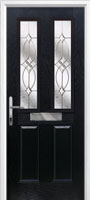 2 Panel 2 Square Flair Composite Front Door in Black