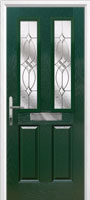 2 Panel 2 Square Flair Composite Front Door in Green