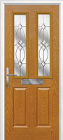 2 Panel 2 Square Flair Composite Front Door in Oak