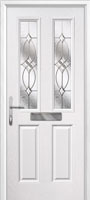 2 Panel 2 Square Flair Composite Front Door in White