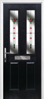 2 Panel 2 Square Fleur Composite Front Door in Black
