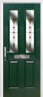 2 Panel 2 Square Fleur Composite Front Door in Green