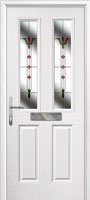 2 Panel 2 Square Fleur Composite Front Door in White