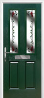 2 Panel 2 Square Mackintosh Rose Composite Front Door in Green