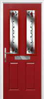 2 Panel 2 Square Mackintosh Rose Composite Front Door in Red