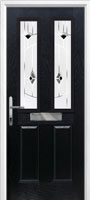 2 Panel 2 Square Murano Composite Front Door in Black