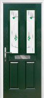 2 Panel 2 Square Murano Composite Front Door in Green