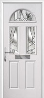 2 Panel 2 Square 1 Arch Abstract Composite Front Door in White