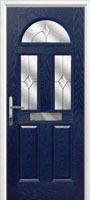 2 Panel 2 Square 1 Arch Classic Composite Front Door in Dark Blue