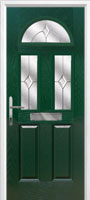 2 Panel 2 Square 1 Arch Classic Composite Front Door in Green