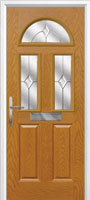 2 Panel 2 Square 1 Arch Classic Composite Front Door in Oak