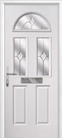 2 Panel 2 Square 1 Arch Classic Composite Front Door in White