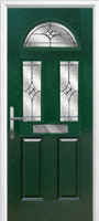 2 Panel 2 Square 1 Arch Elegance Composite Front Door in Green