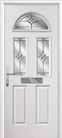 2 Panel 2 Square 1 Arch Elegance Composite Front Door in White