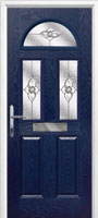 2 Panel 2 Square 1 Arch Finesse Composite Front Door in Dark Blue
