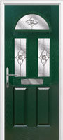 2 Panel 2 Square 1 Arch Finesse Composite Front Door in Green